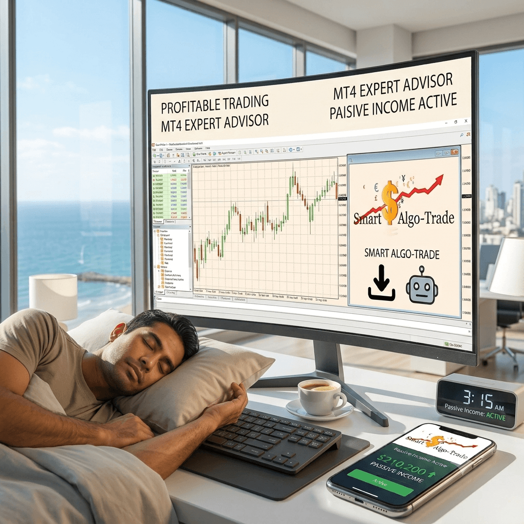 Passive income in Forex market with algorithmic trading - MT4 expert advisor dashboard